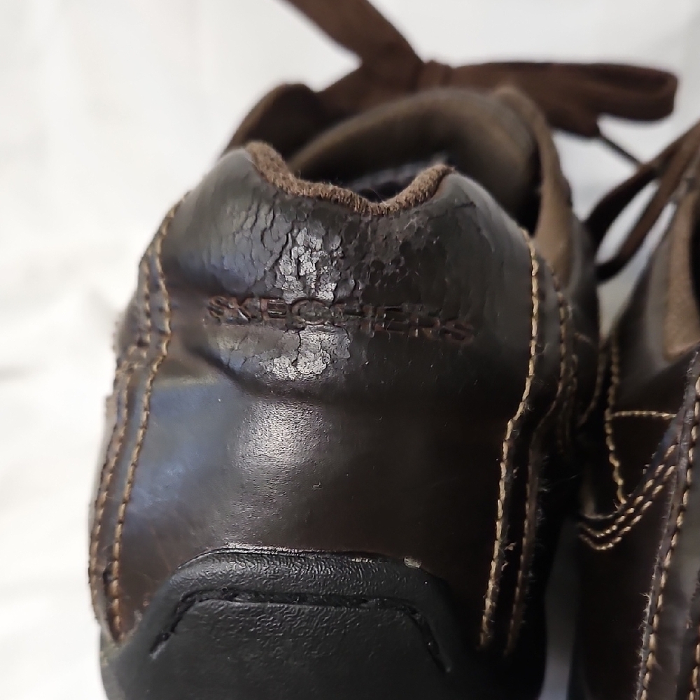 Skechers Men's Size 12 Blake Relaxed Step Brown Leather Casual Work Shoes 63385 - Picture 8 of 16